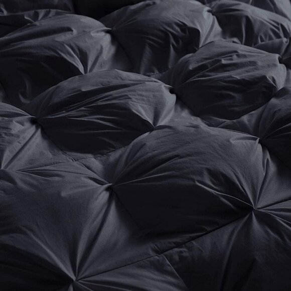 Luxurious Black  Goose Down Feather Exquisite Black Pinch Pleat Design - Picture 3 of 7